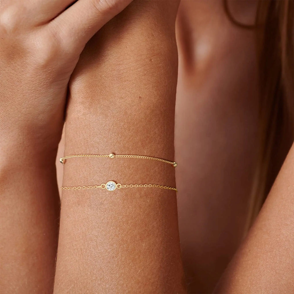 3pcs 14K Gold Plated STAINLESS Waterproof Bracelet Sets for Women Girls Snake Chain Cuban Link Cuff Bangle Stackable Bracelets