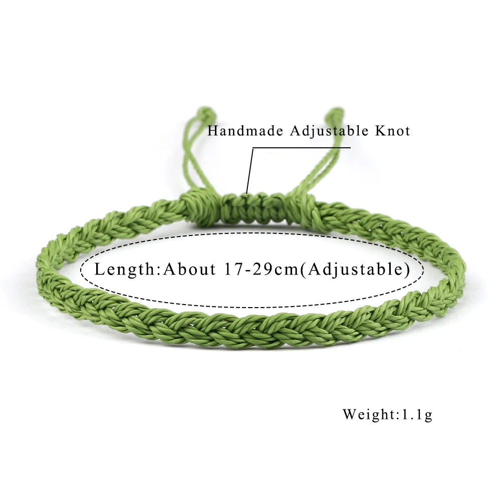 Classic Handmade Braided Bracelets for Women Men Pure Color Waxed Thread Braid Wristband Charm Bracelet Adjustable Jewelry Gifts