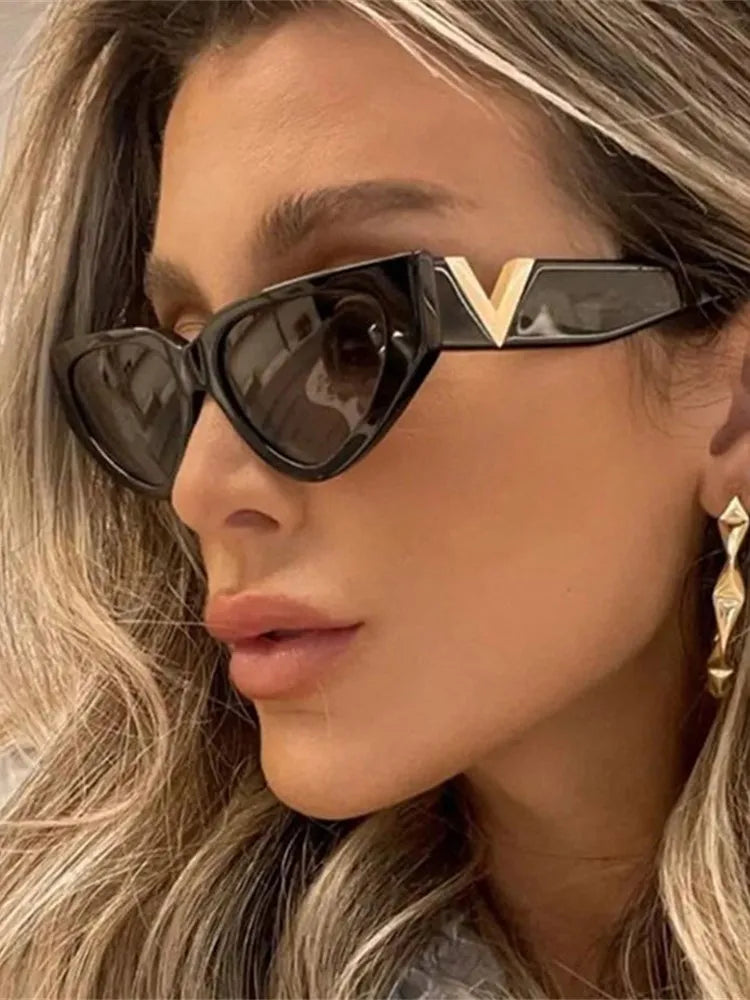 Luxury Vintage Cat Eye Sunglasses - Designer Fashion UV400 Women