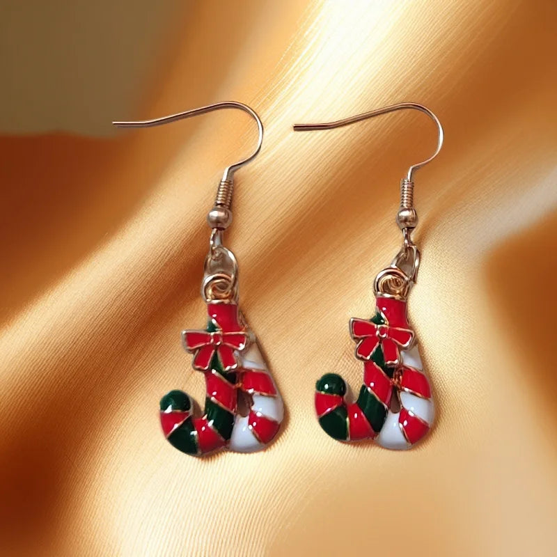 Fashionable Christmas Theme Earrings for Women - Happy Christmas Pendant Tree of Christmas Deer Father Design Mixed Style Jewelr