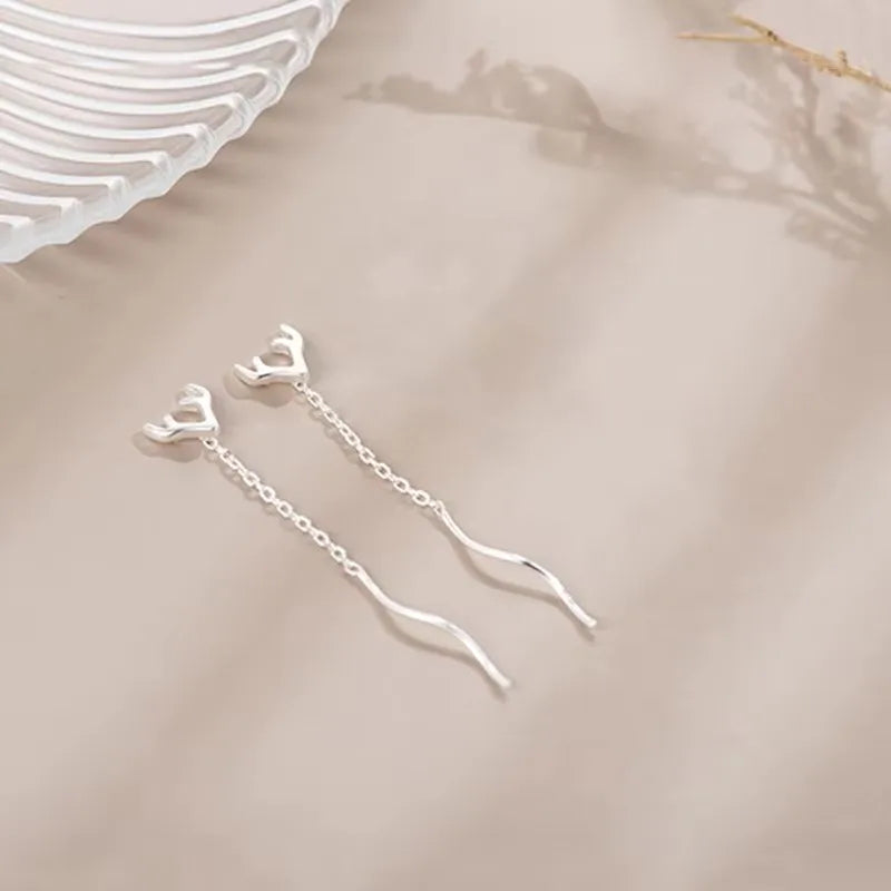 French Luxury Sweet Romantic Long Zircon Tassel Twisted Earrings for Women Temperament Wedding  Banquet Jewelry Gift
