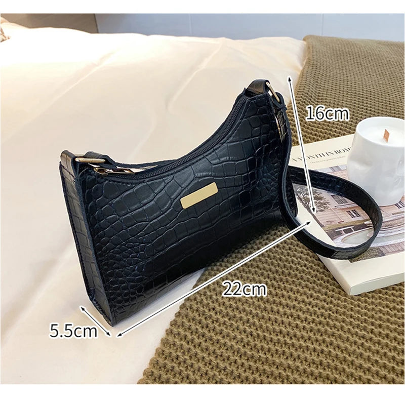 Fashion Shoulder Bag Crocodile Pattern Underarm Bag for Women Exquisite Crossbody Tote Purse Luxury Brand Handbags Shopping Bags