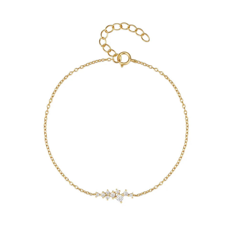 CANNER European American Style Eight-Pointed Star Zircon Bracelet S925 Sterling Silver Personality Simple Versatile Bracelet