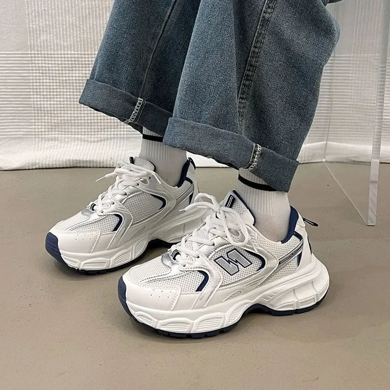 Luxury Thick Sole Women's Sneakers Spring Women's Sports Shoes Fashion Casual Shoes Outdoor Comfortable Breathable Tennis Shoes