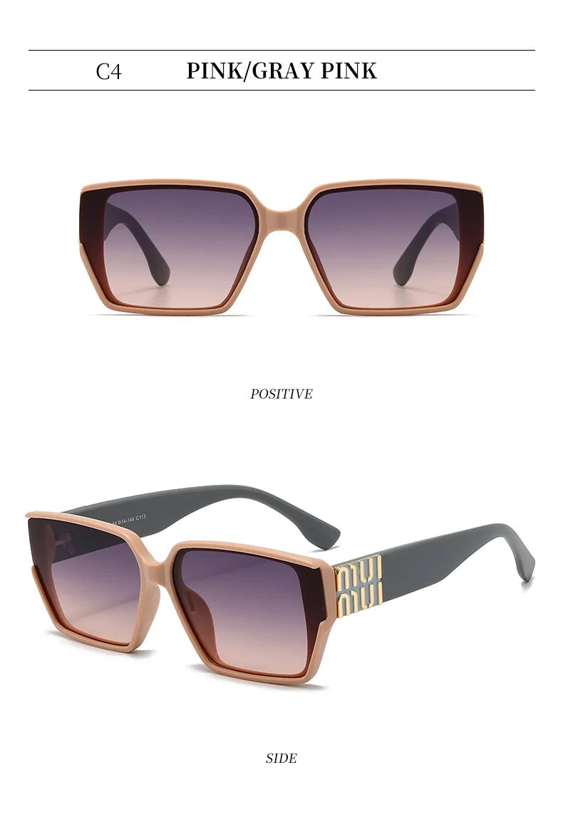 Fashion MM Designer Square Sunglasses - Stylish Luxury Unisex UV400