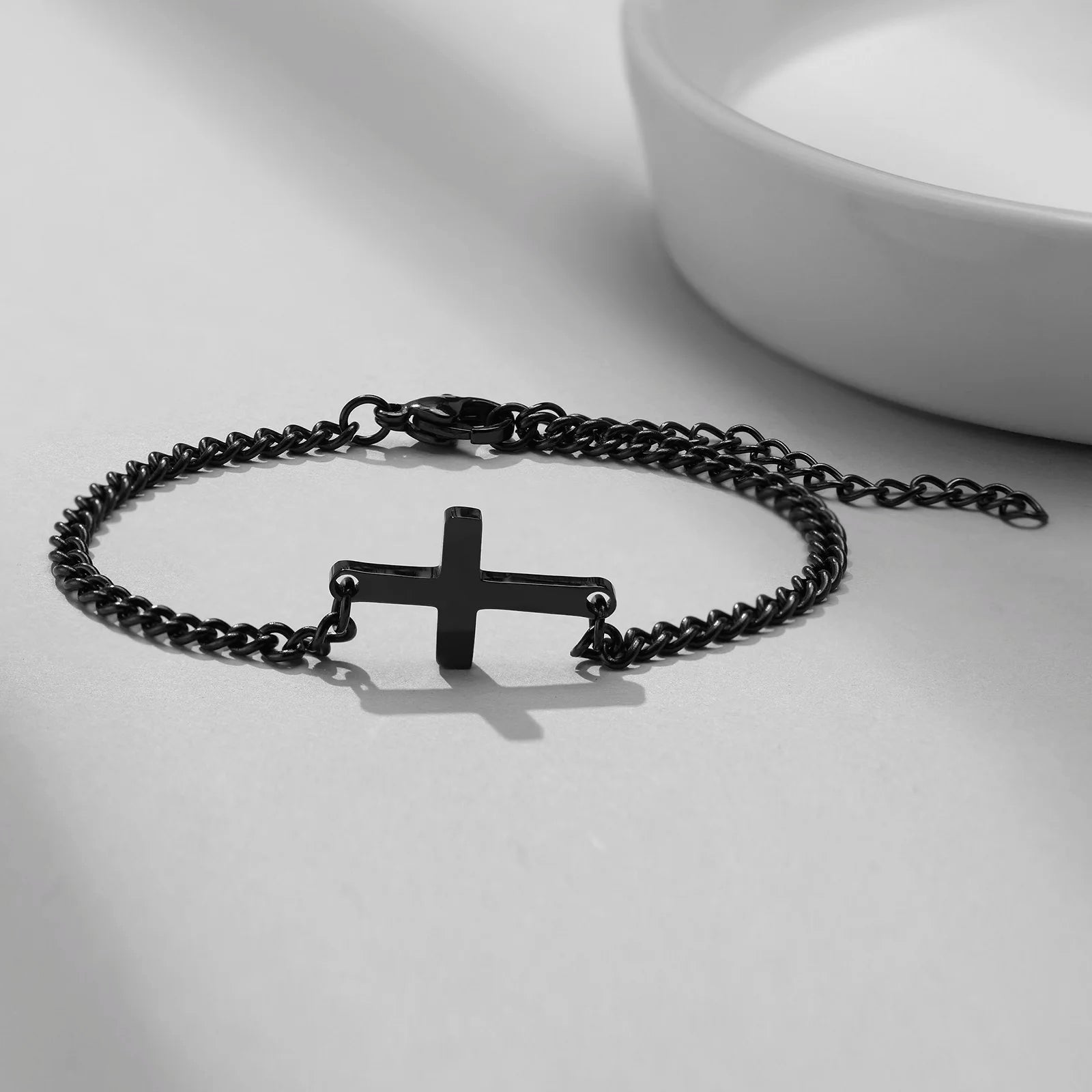 Stainless Steel Cross Religious Christian Bracelets for Men Boys,Wristband Jewelry,Gifts for Him