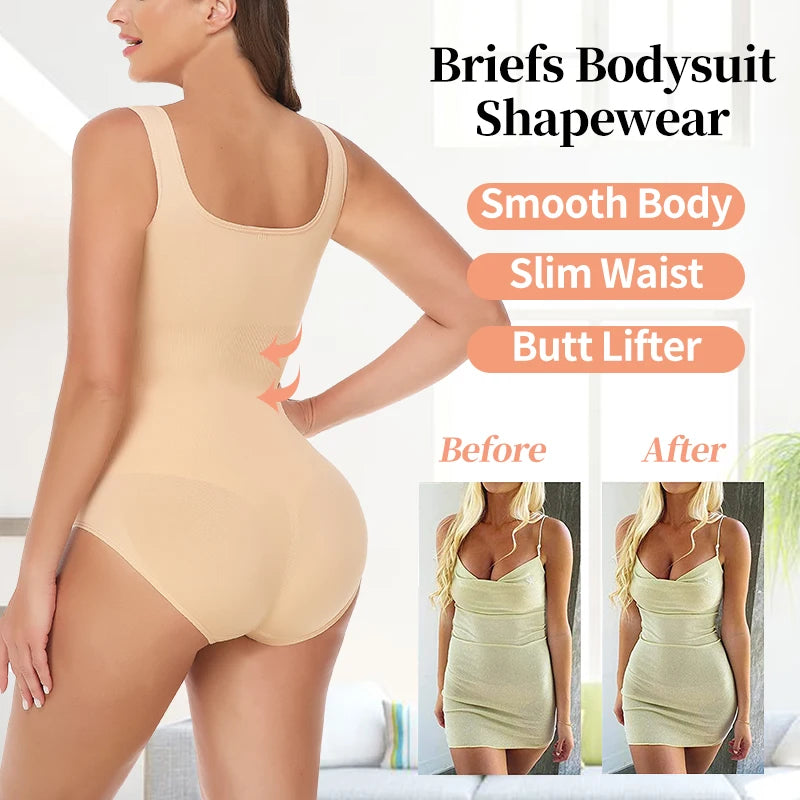 Bodysuit Shapewear - Tummy Control Butt Lifter Low Neck Jumpsuit