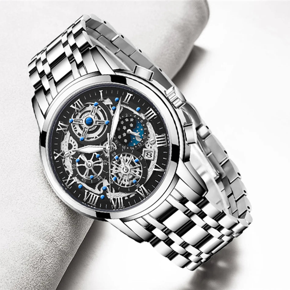 LIGE 2024 Gold Women Watch - Waterproof Sport Quartz Chronograph