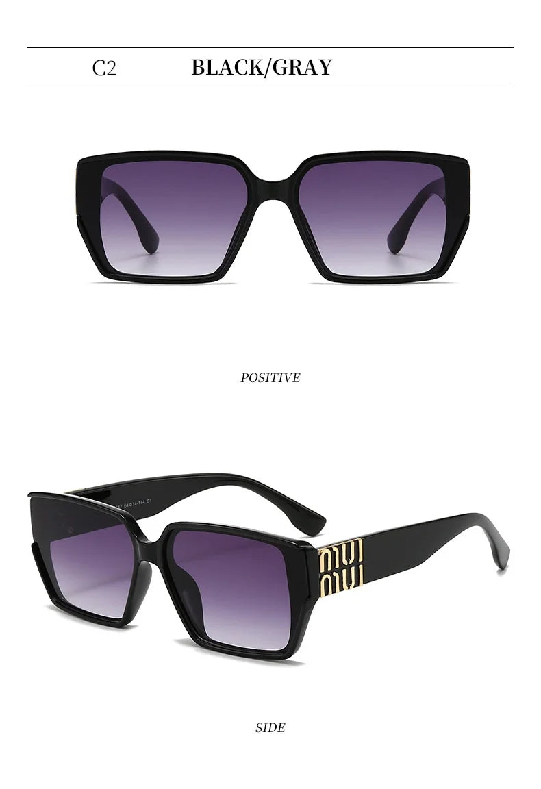 Fashion MM Designer Square Sunglasses - Stylish Luxury Unisex UV400