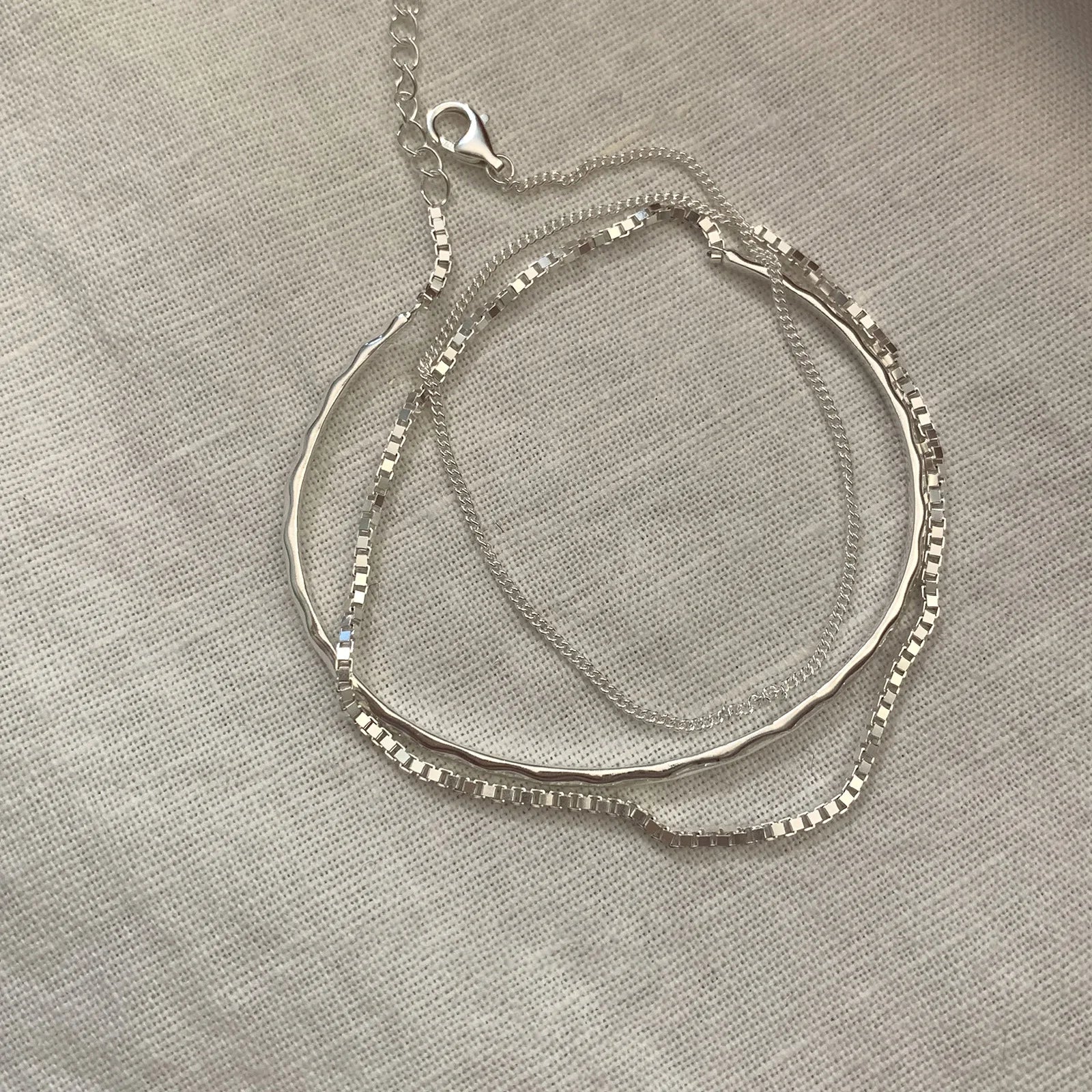 925 Sterling Silver Bracelet Geometric Cube Circle Punk Asymmetric Beaded For Woman Girl Fashion Jewelry Gift Dropship Wholesale