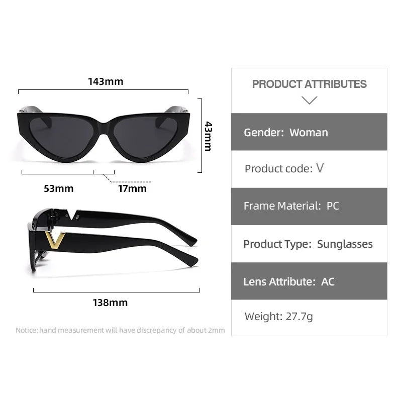 Luxury Glamour Cat Eye Designer Sunglasses - Fashion V Runway UV400