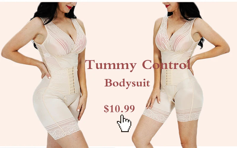 GUUDIA Ribbed Tummy Jumpsuit - Daily Shaper Bodysuit Open Crotch