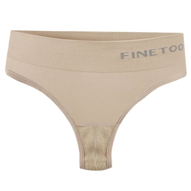 3PCS/Set Women's Panties Sexy Underwear FINETOO Large Size Thong Women Seamless Panties High Waist Girls Thongs M-2XL