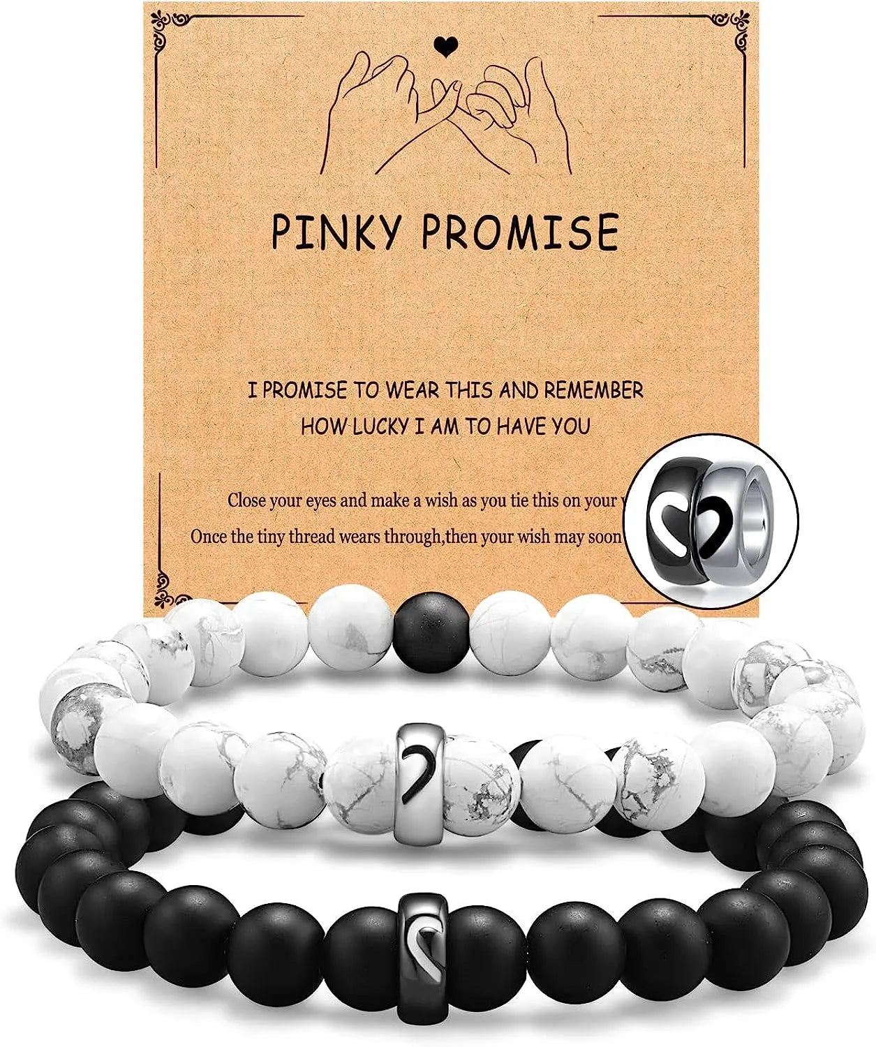 2PCS/Set Couple Ring Bracelets Gifts for My Love,My Man,Boyfriend,Soulmate,Valentine's Day Anniversary Birthday Christmas Gift