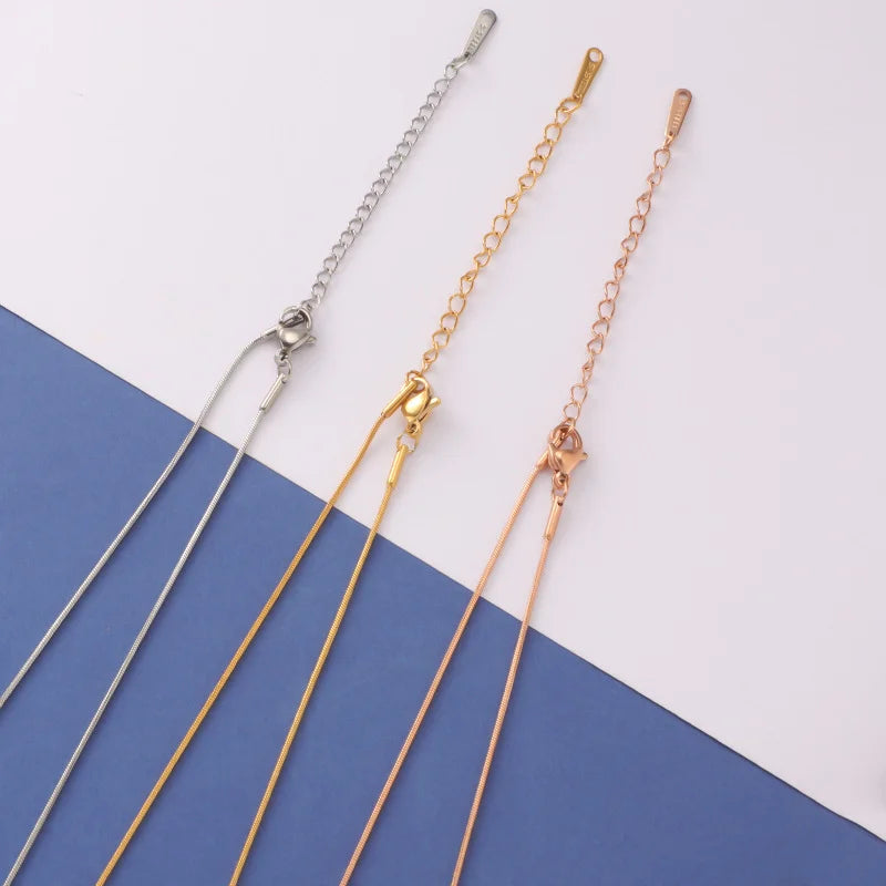 Simple Collarbone Necklace for Women Man Stainless Steel Gold Color Snake Chain Choker Minimalist Jewelry Wedding Party Gift