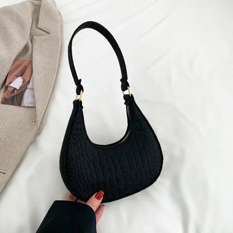 Women Top-handle Bags Autumn Winter Fashion Bag New Fashion Shoulder Bag Portable Women's Bag Bolso Mujer Handbags Felt