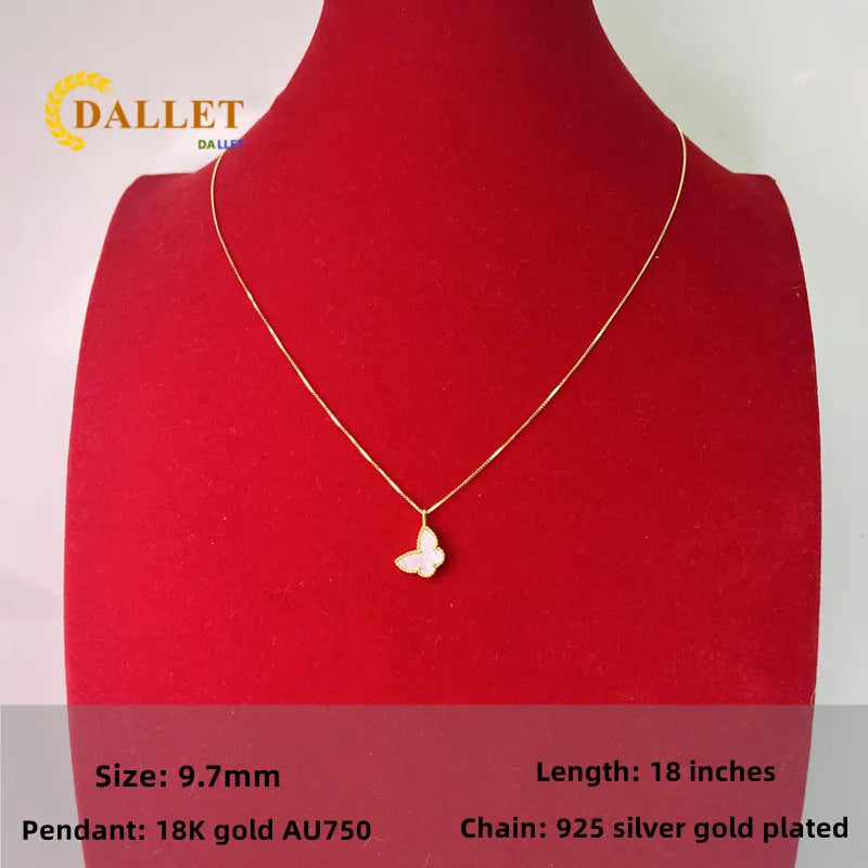 DALLET 100% Real 18K Gold Pendant Women's Cross Necklace AU750 Fashion Party High Quality Accessories Luxury Original Jewelry