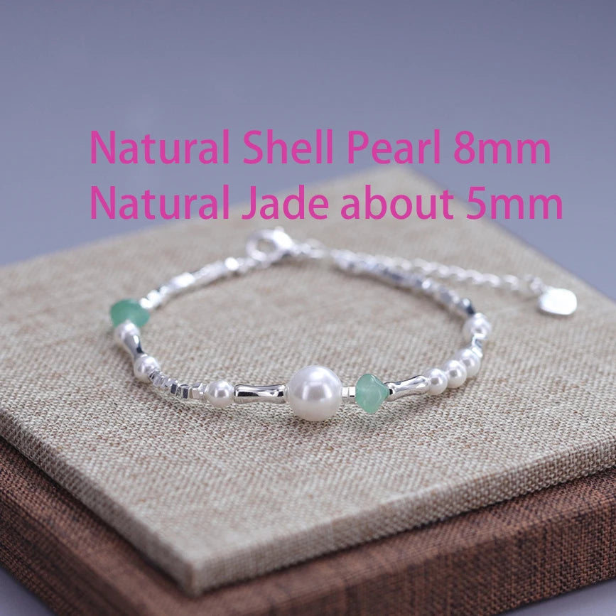 VENTFILLE 925 Sterling Silver Double Layer Pearl Bracelet for Women Girl Design Bead Korean Jewelry Dropshipping