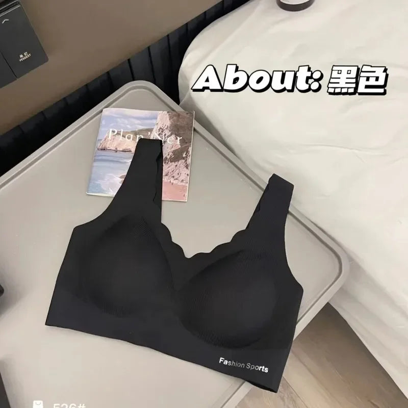 A /B / C Fixed Cup Seamless   Oversized Bra Thin Push Up  Women Underwear