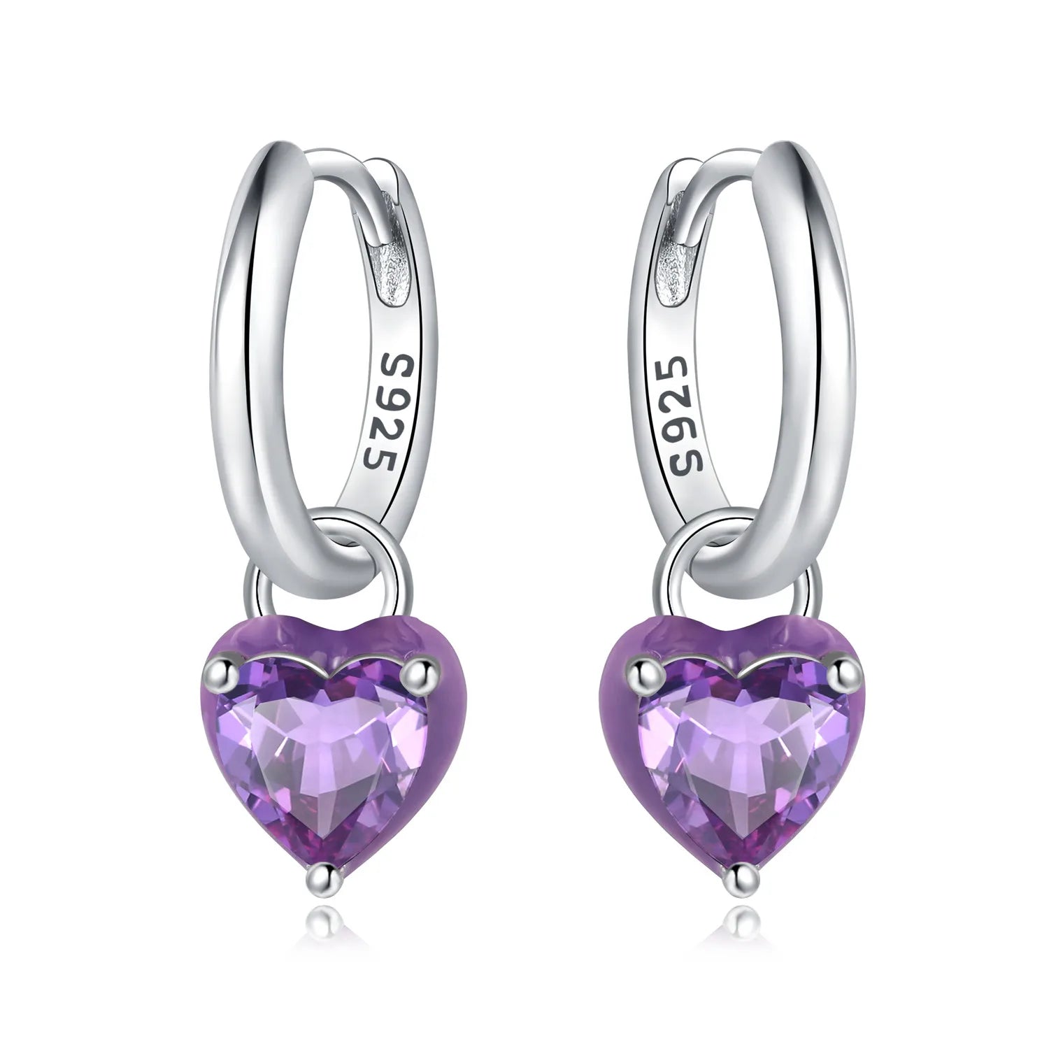 CYMYSS 2025 New 925 Sterling Silver Blue Heart Drop Earring Boutique Wedding Birthday Party Gift Jewellery Zircon Women Earrings