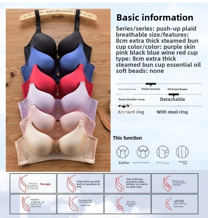 2024 New Girl's 8cm thickened Bra Steamed Bread Cup Adjustable Underwear No Mark No Steel Ring Breast Lingerie push up Bras