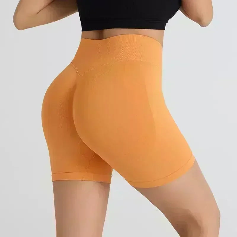AYBL Yoga Shorts CrossFit Training Yoga Cycling Gym Workout Hot Girl's Low Ribbed Band Scrunch Butt Seamless Breathable Shorts
