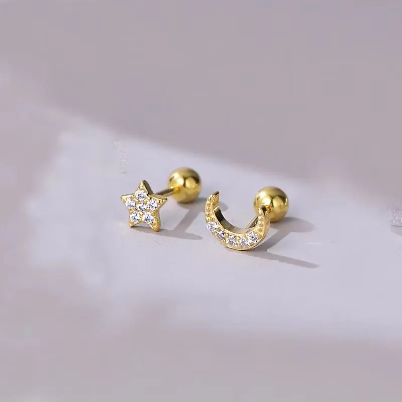 New Fashion Heart Stud Earrings for Women Hypoallergenic Screw Cartilage Helix Earring Girls Piercing Accessories Jewelry Gifts