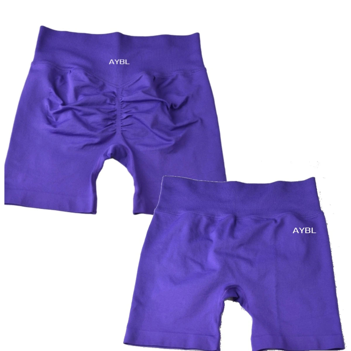 AYBL Yoga Shorts CrossFit Training Yoga Cycling Gym Workout Hot Girl's Low Ribbed Band Scrunch Butt Seamless Breathable Shorts