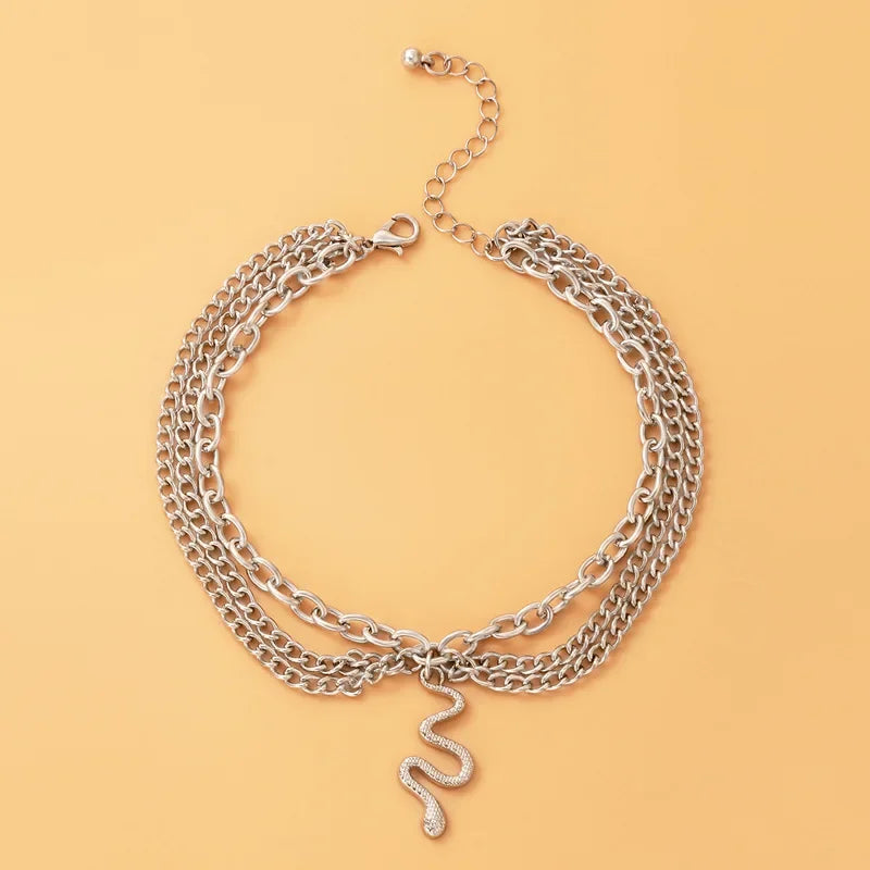 Classic Snake Multi-layer Anklet For Women Starfish Heart Shell Sexy Chain On Foot Leg Female Ankle Bracelet Beach Jewelry