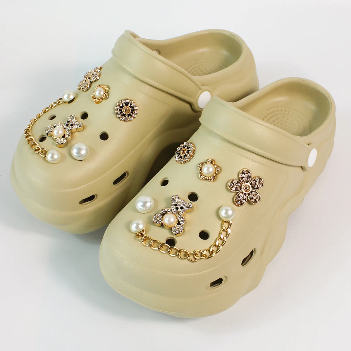 Women's DIY Silver Butterfly-Knot Clogs - Multi-Season Fashion Garden Shoes