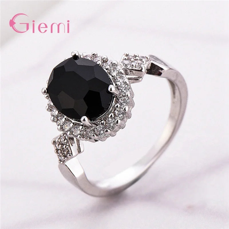 925 Sterling Silver Rings Engagement Wedding Ring Section Rotation Curve Style Cubic Zircon Ring For Women Girl