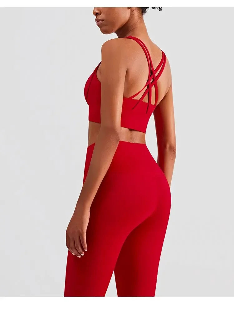 2 Piece Yoga Clothes - Athletic Tracksuit Sports Bra & Leggings