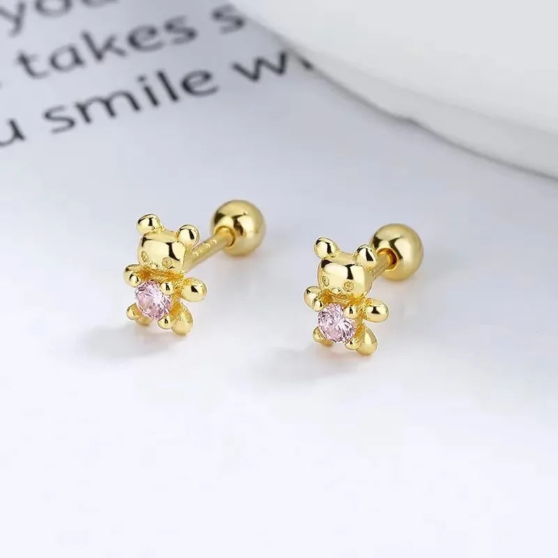 New Fashion Heart Stud Earrings for Women Hypoallergenic Screw Cartilage Helix Earring Girls Piercing Accessories Jewelry Gifts