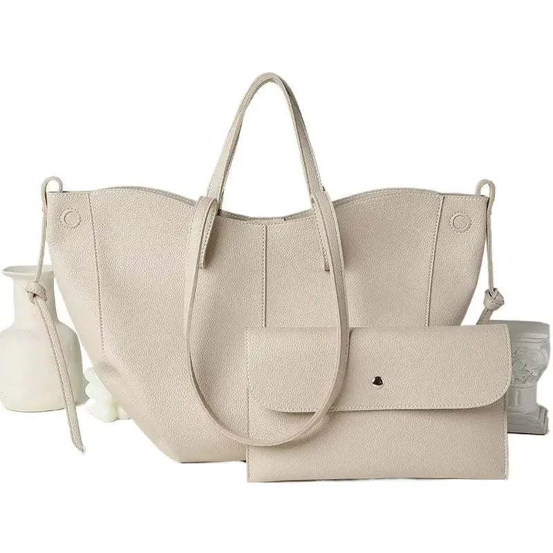 Fashionable Large Capacity Tote Bag Handbag Women's Single Shoulder Bag Brown New Arrival 2025 from France High Aesthetic Value
