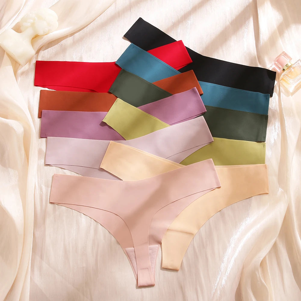7 Pieces Sexy Lingerie Women's Seamless Panties Silk Female Underwear for Women Elasticity Thongs Secret G-String Fashion Tangas