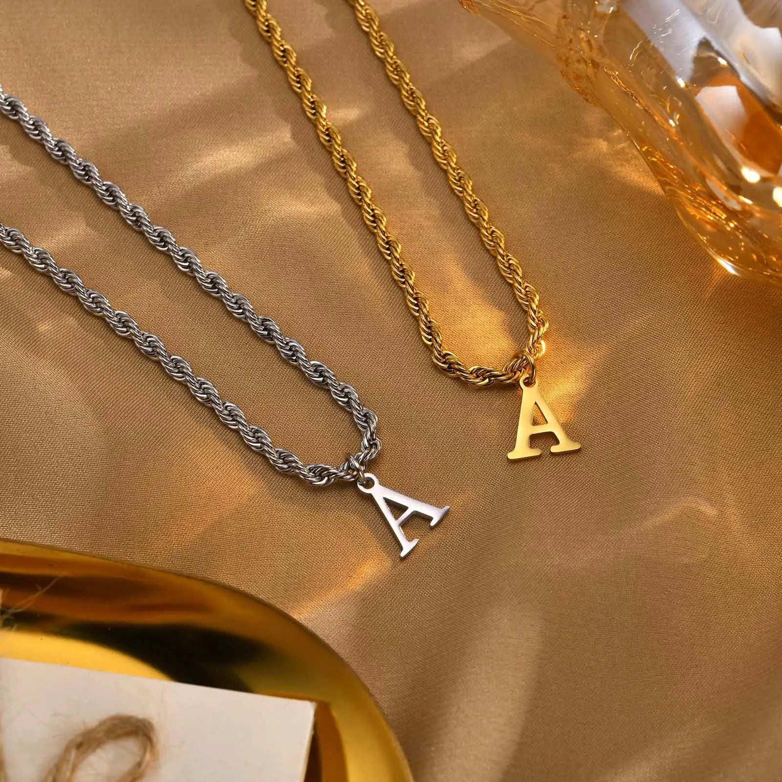 Personalized Initial Letter Necklace for Men - Premium Stainless Steel A-Z Alphabet Pendant with 60cm Chain