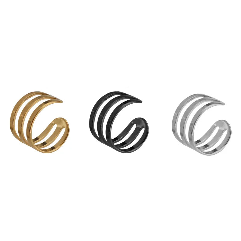 Korean Men's Ear Cuff Fashion Titanium Steel Clip Earrings For Men Single Ear Clips Without Pierced Ears Stainless Steel Jewelry