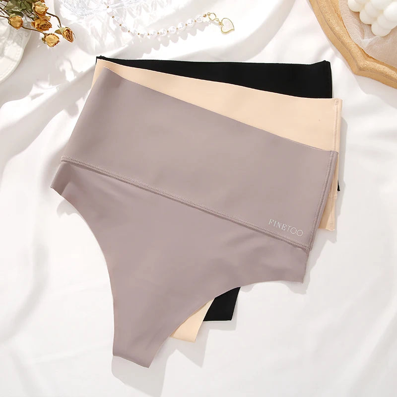Seamless High Waist Women Thong Black Abdomen Hip Lift Briefs Body Shaping Underwear Breathable Female Panties Plus Size S-XL