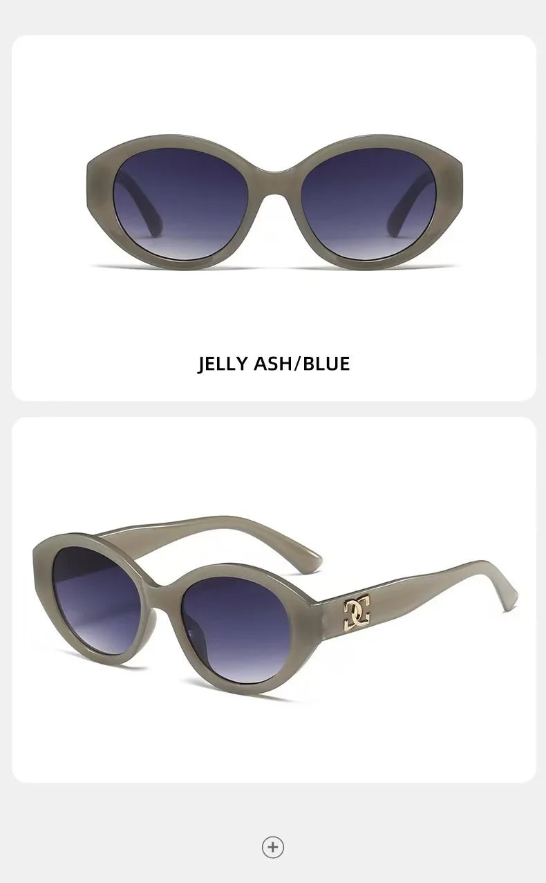 2025 Luxury Small Round Sunglasses - Unisex Designer Gradient UV400