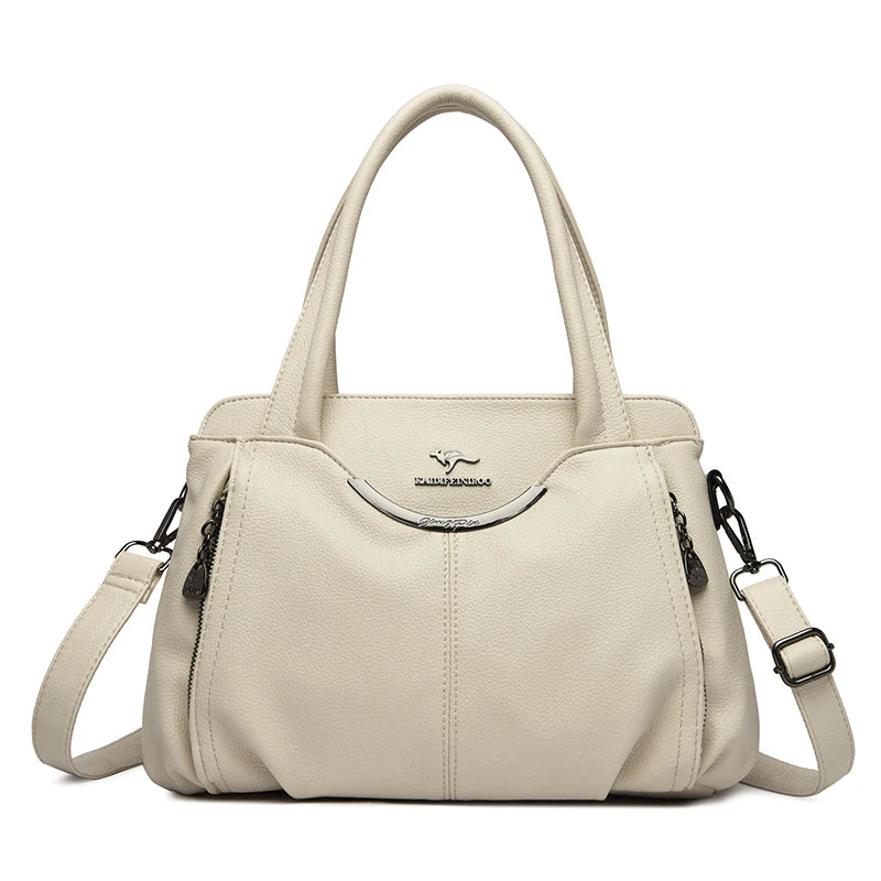 Luxury Soft Leather Handbag - Designer Crossbody Tote Bag 2024
