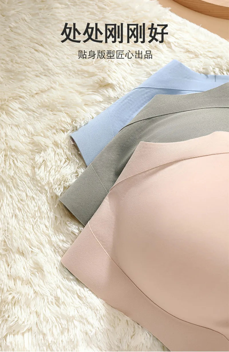 A /B / C Fixed Cup Seamless   Oversized Bra Thin Push Up  Women Underwear