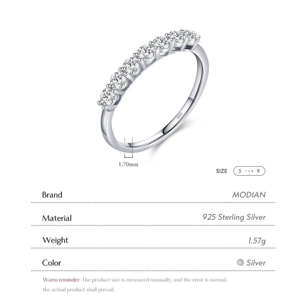 925 Sterling Silver 5A Zirconia Ring - Luxury Wedding Band Women