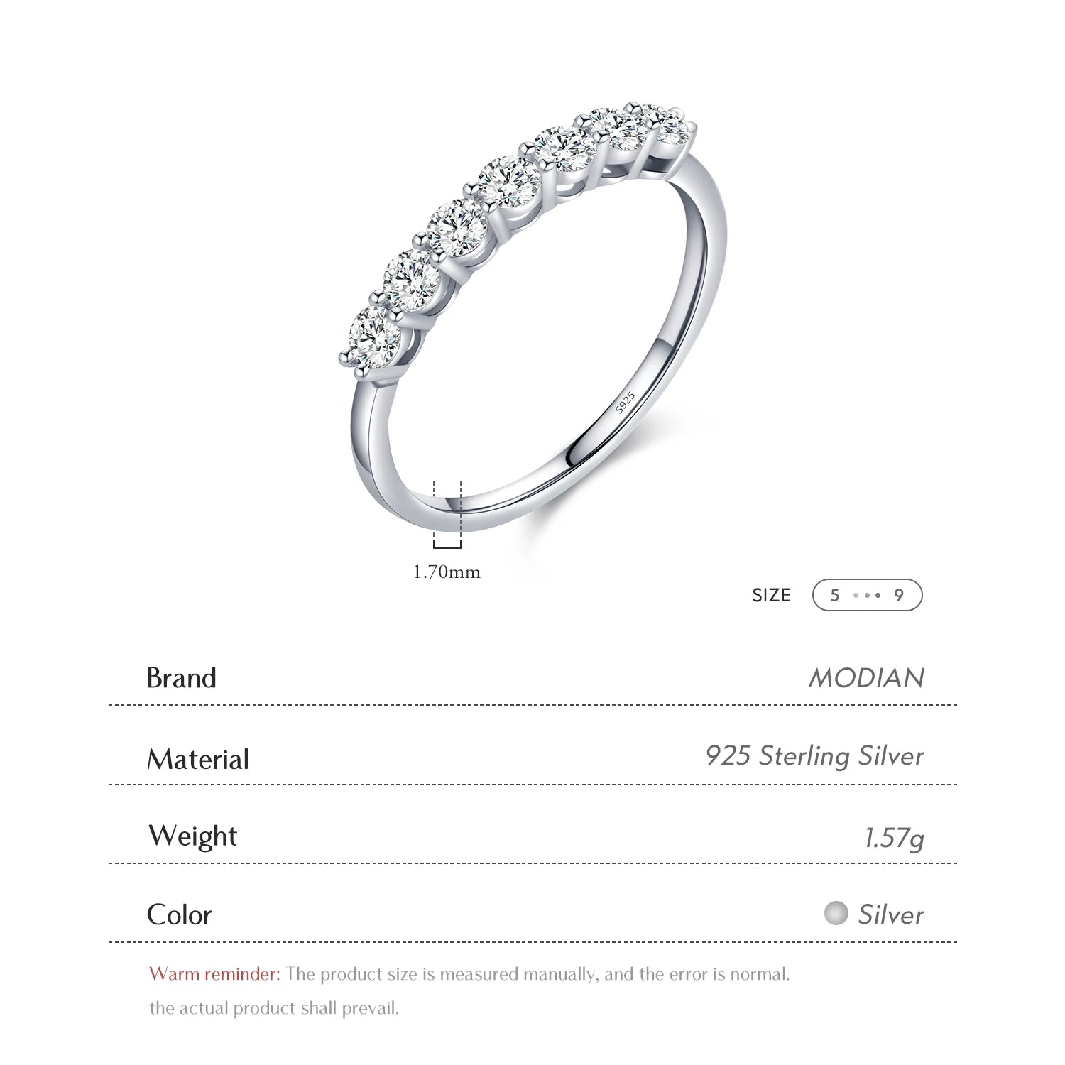 925 Sterling Silver 5A Zirconia Ring - Luxury Wedding Band Women