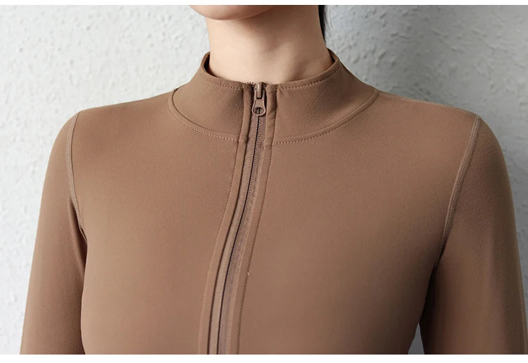 2023 Yoga Jacket - Short Sports Jacket Body Sculpting Zipper