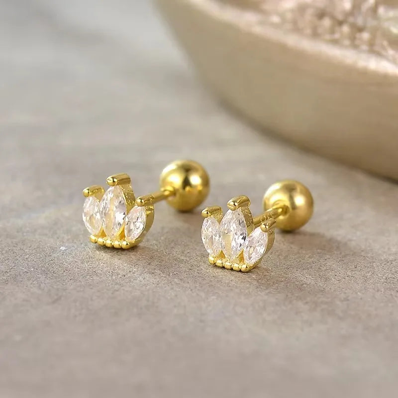 New Fashion Heart Stud Earrings for Women Hypoallergenic Screw Cartilage Helix Earring Girls Piercing Accessories Jewelry Gifts
