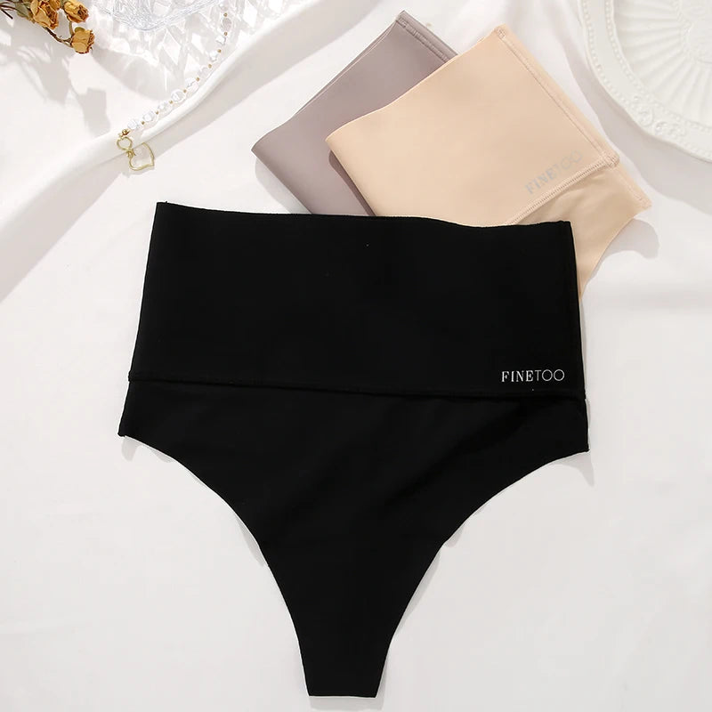 Seamless High Waist Women Thong Black Abdomen Hip Lift Briefs Body Shaping Underwear Breathable Female Panties Plus Size S-XL