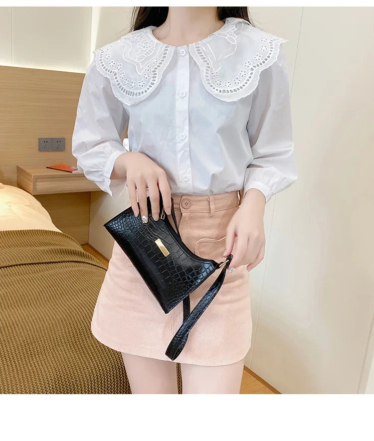 Fashion Shoulder Bag Crocodile Pattern Underarm Bag for Women Exquisite Crossbody Tote Purse Luxury Brand Handbags Shopping Bags