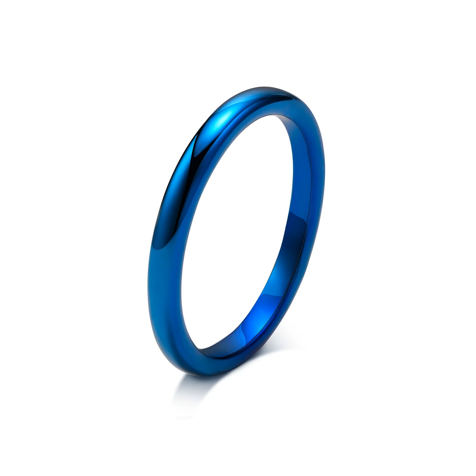 2MM Thin Classic Dome Ring - Stainless Steel Wedding Band Men Women